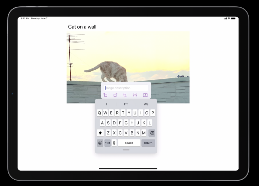 Default keyboard with custom top actions