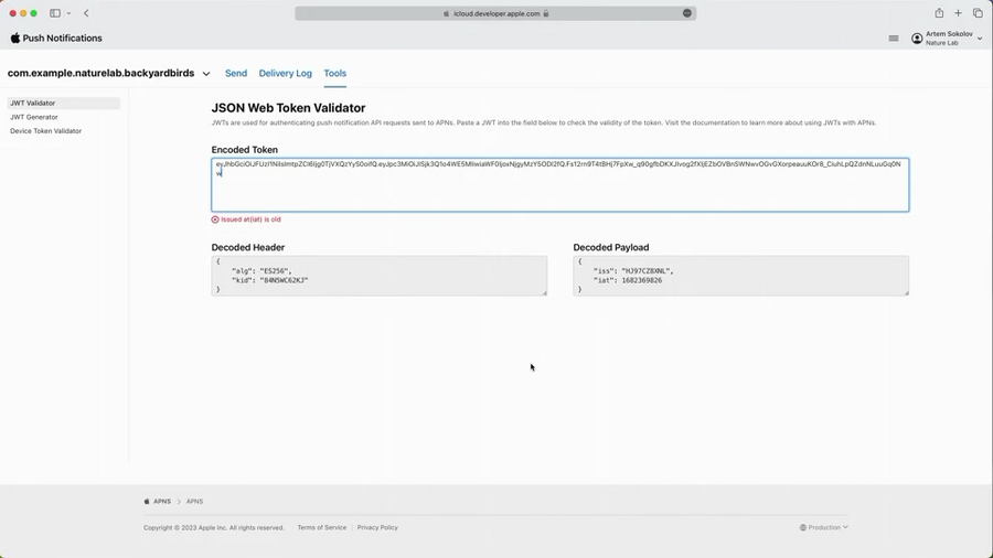 Validate JWT