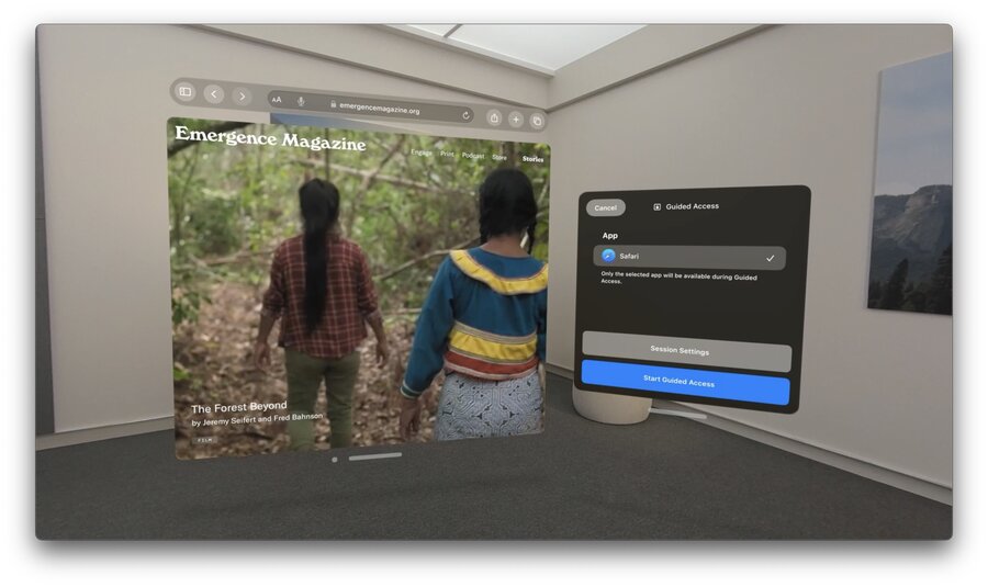 Cognitive_Guided_Access accessibility feature constraining to a single session Safari video