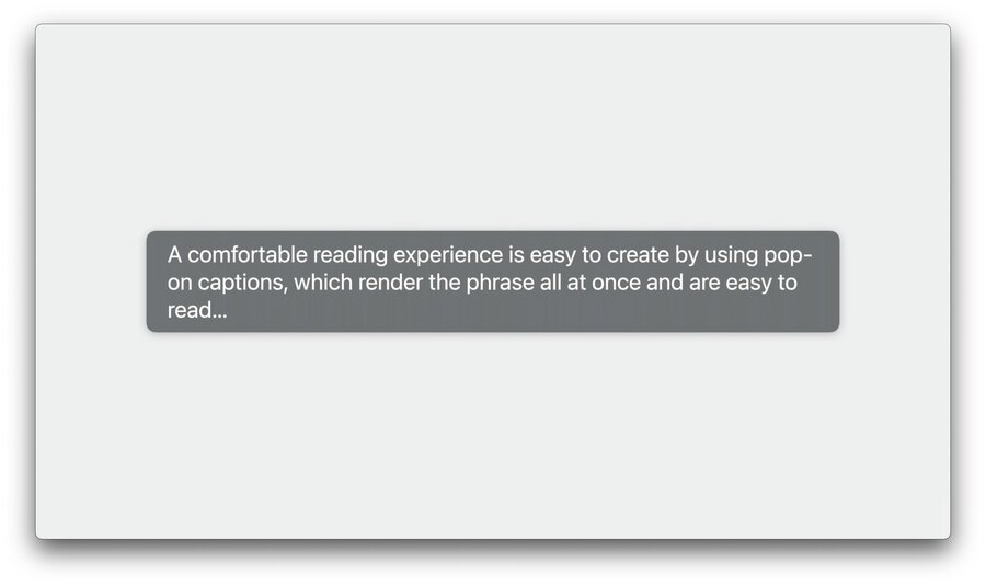 Pop On captions recommended instead roll-up ones