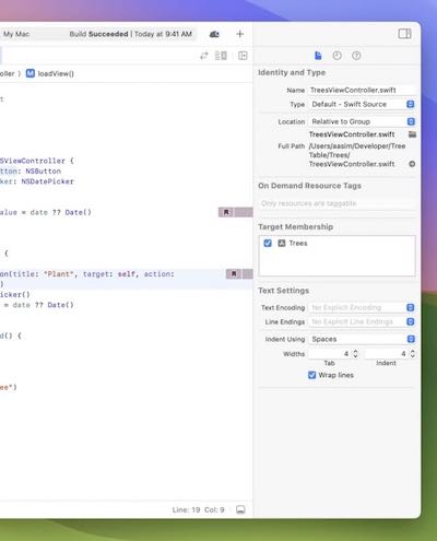 An image showing Xcode’s inspector panel as an example of the new Inspector split-view type