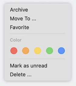 A menu containing a palette menu containing a series of colored circles