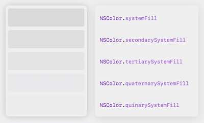 The new system fill colors with 5 panels of varying shades