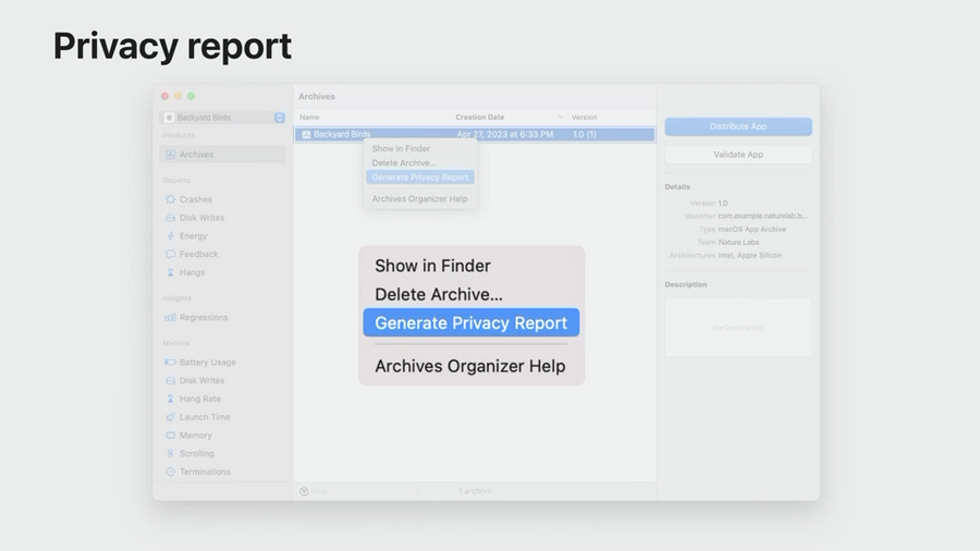 Generate Privacy Report