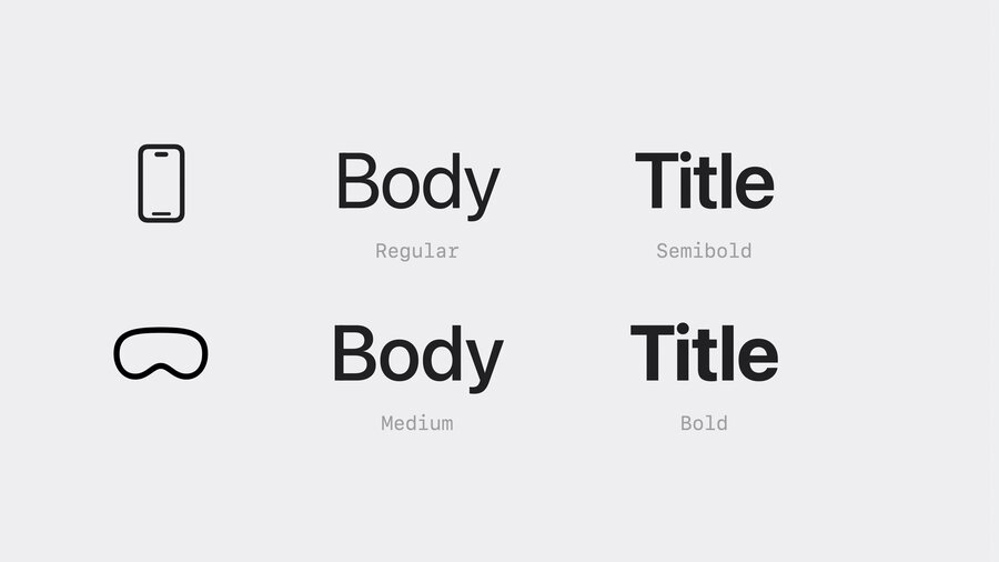 System font weights are bolder on visionOS by default