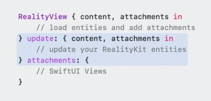 Attachments with update closure.