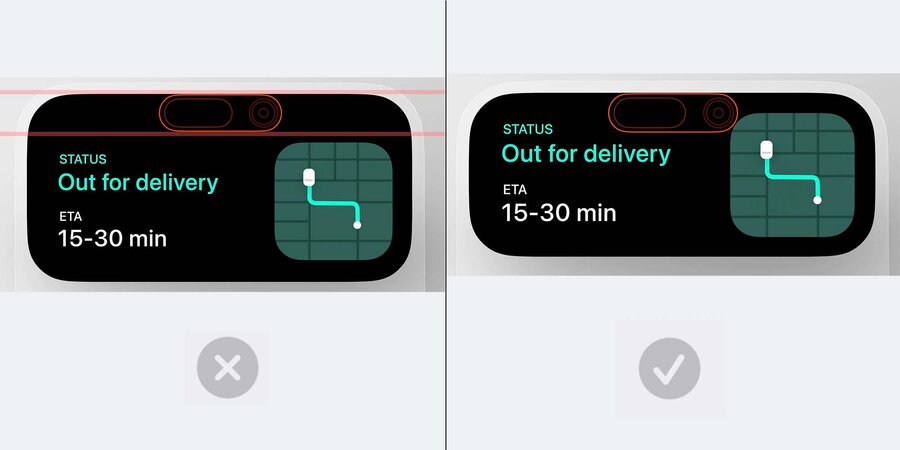 Live Activity: wrap around sensor in expanded view