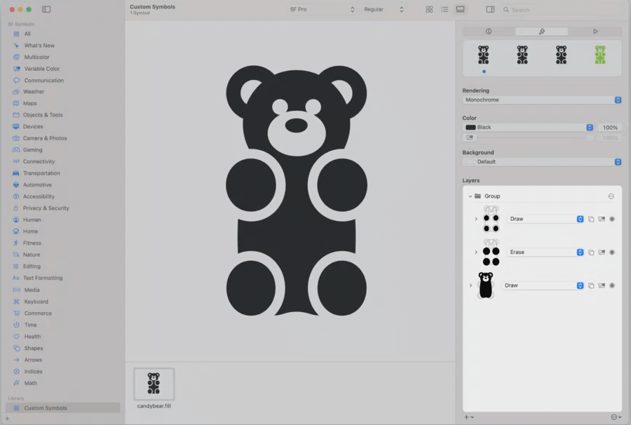 Describe a custom symbol’s layers in the SF Symbols app