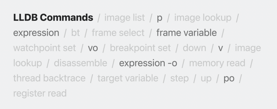 LLDB commands