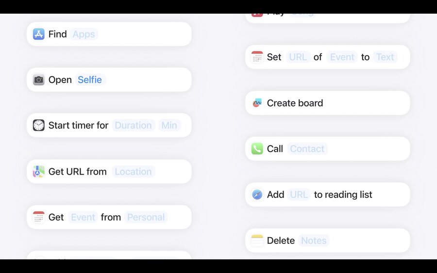 Examples of system app intents