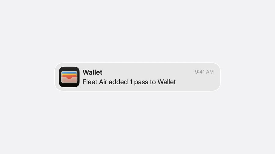 Pass added to wallet notification