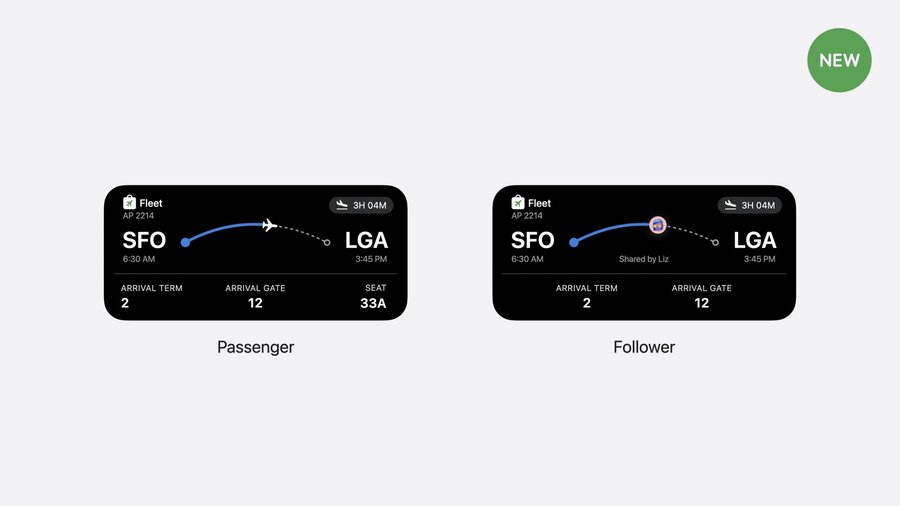Boarding pass live activities