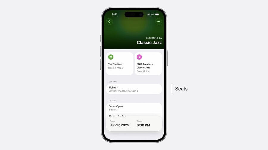 Upcoming events semantic fields: seats