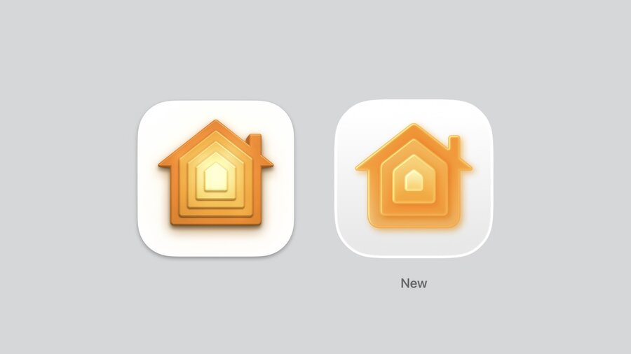 Home app icon demonstrating simplified design to enhance liquid glass material appearance