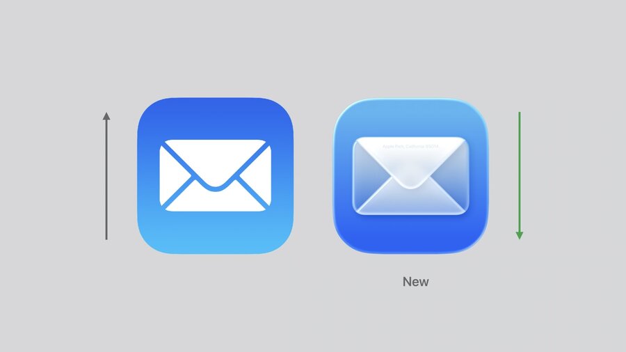 Mail app icon with soft gradient background demonstrating light-to-dark gradient technique