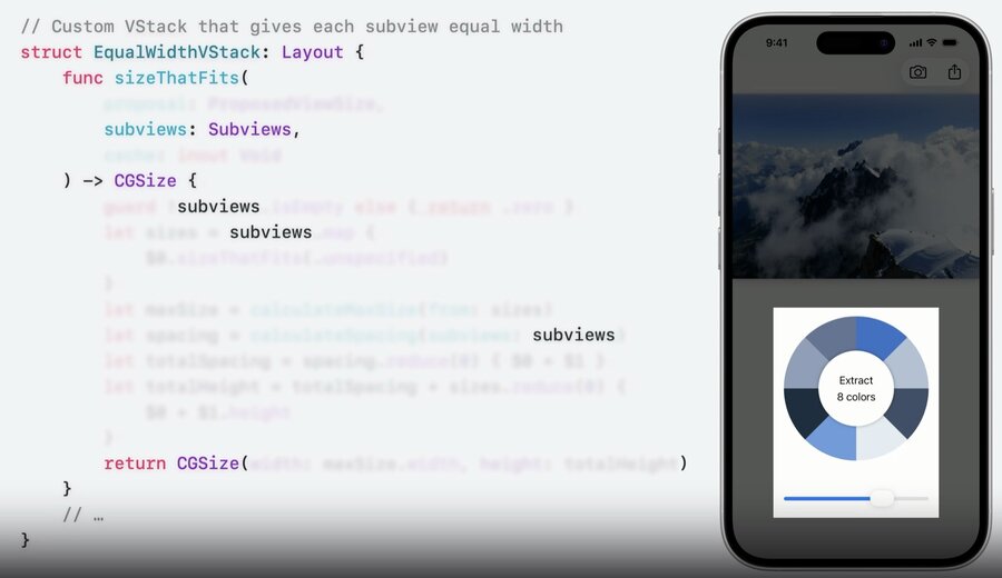 A sendable layout function that only uses the arguments SwiftUI passes in