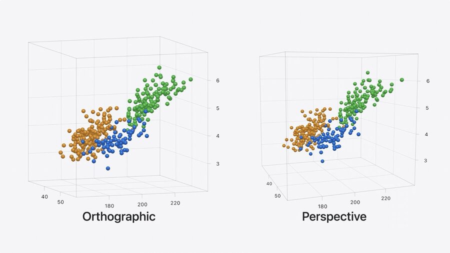 Both supported camera perspectives: Orthographic and Perspective.