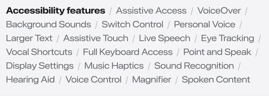 An app working with VoiceOver, Larger Text, and other assistive technologies