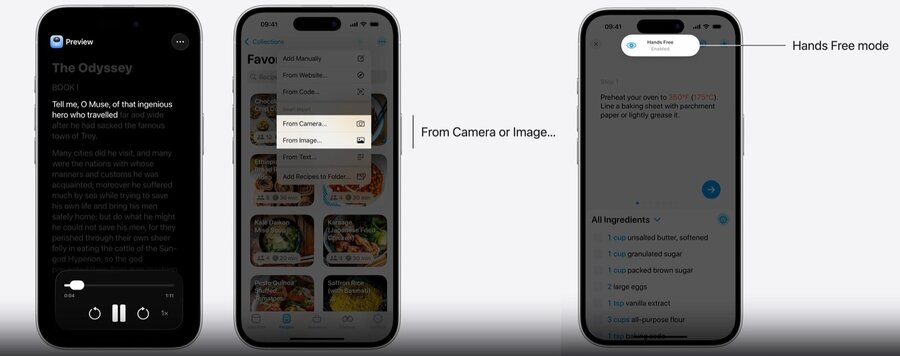 Accessibility Reader showing text visually while highlighting words as they are read aloud
