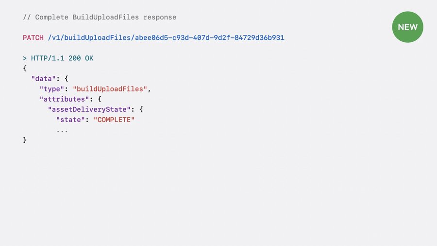 Complete BuildUploadFiles response