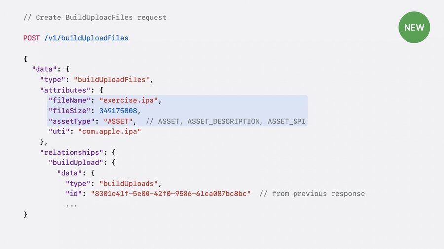 Create BuildUploadFiles request