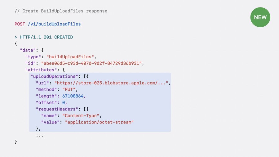 Create BuildUploadFiles response