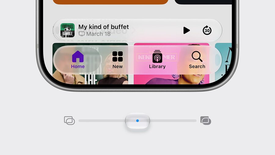 Liquid Glass slider interface
