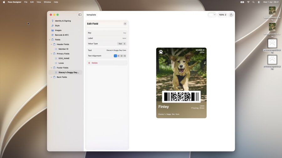 Pass builder app