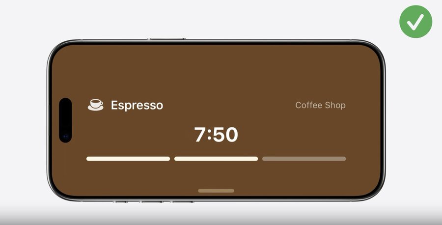 The Live Activity with an edge-to-edge background tint in StandBy