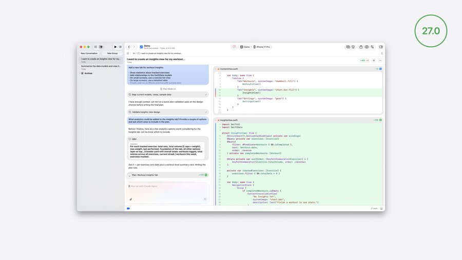 Xcode agents window