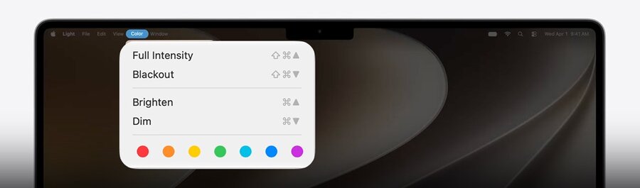 A macOS main menu whose items are built with a SwiftUI view