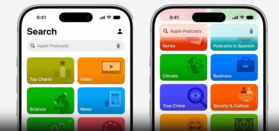 A navigation bar minimizing as the content scrolls